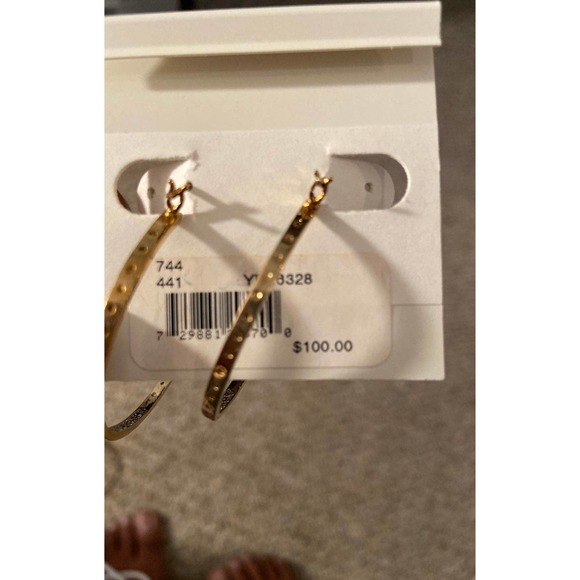 Gold & Diamond Hoop Earrings - Picture 6 of 6